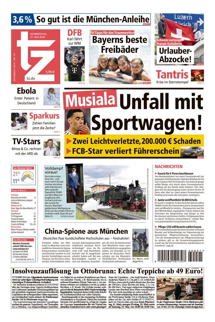 tz vom 21.05. vom Donnerstag, 21.05.2026