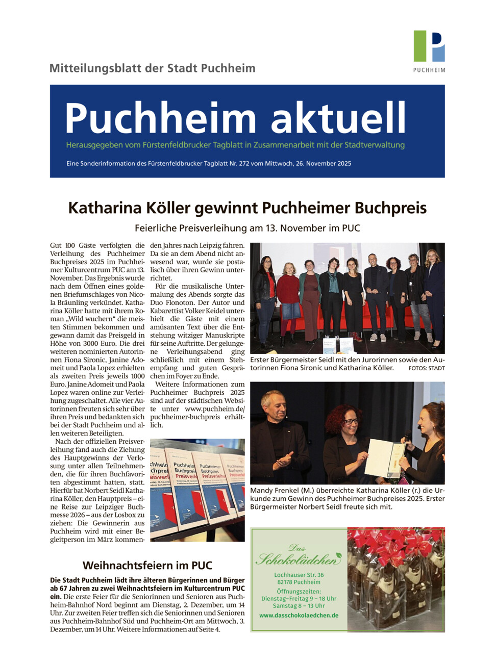 Mitteilungsblatt Puchheim 2025 vom Mittwoch, 26.11.2025