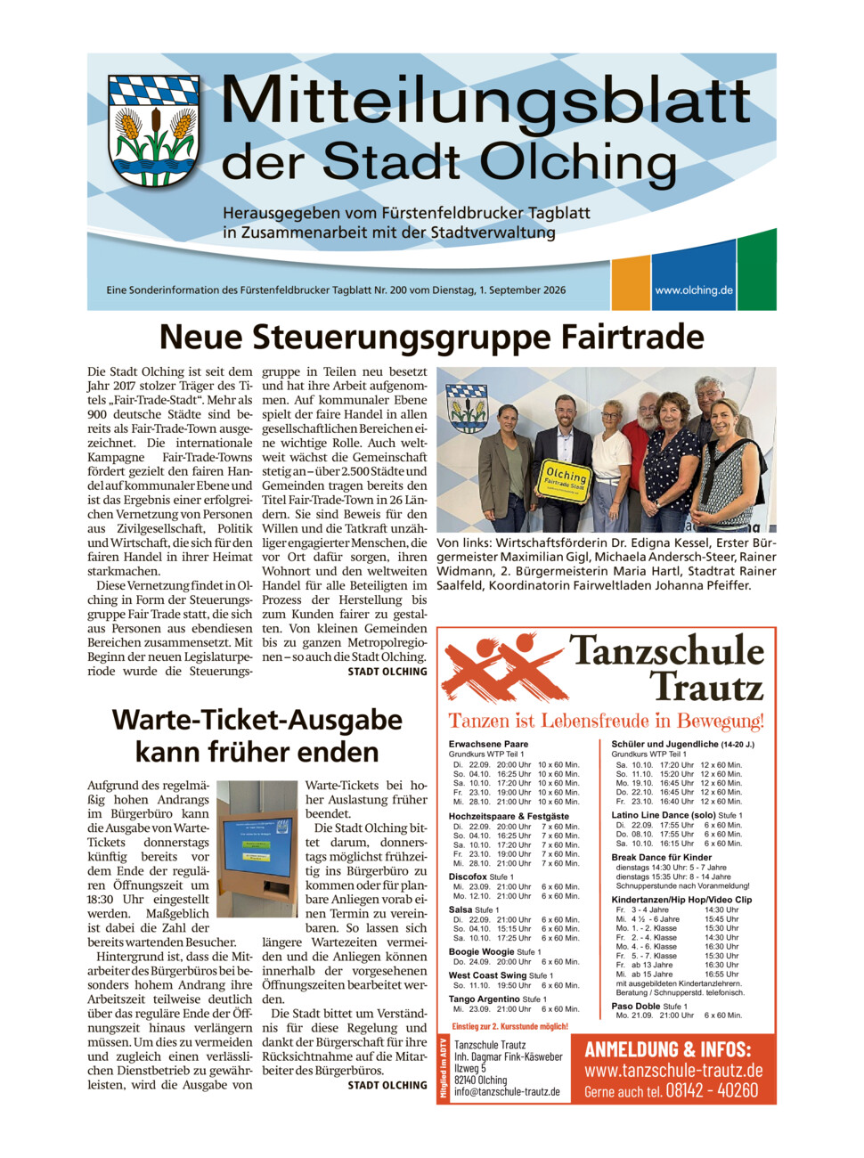 Mitteilungsblatt Olching vom Dienstag, 01.09.2026