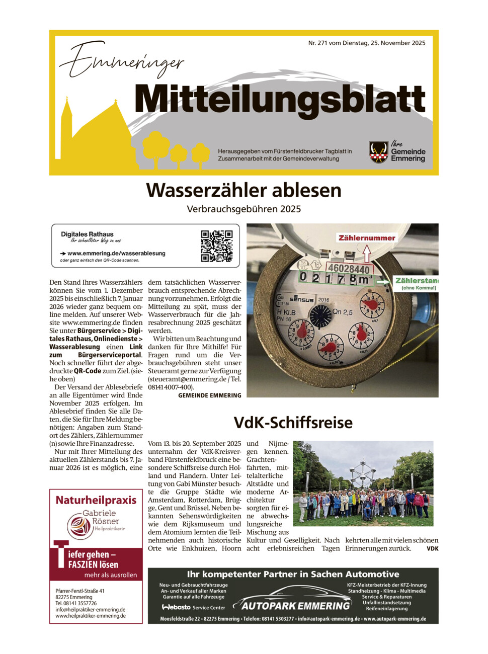 Mitteilungsblatt Emmering vom Dienstag, 25.11.2025