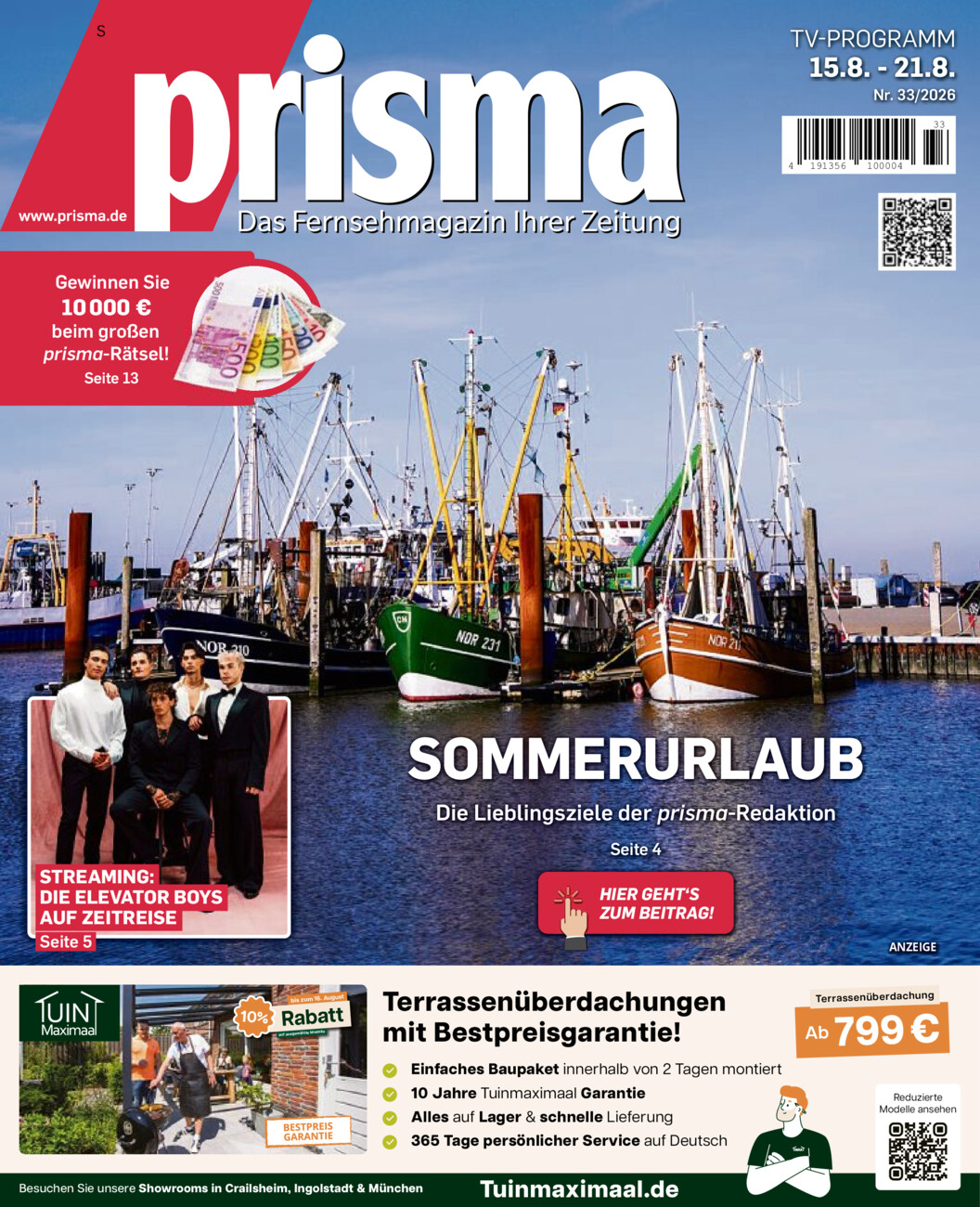 Fernsehmagazin vom Freitag, 14.08.2026