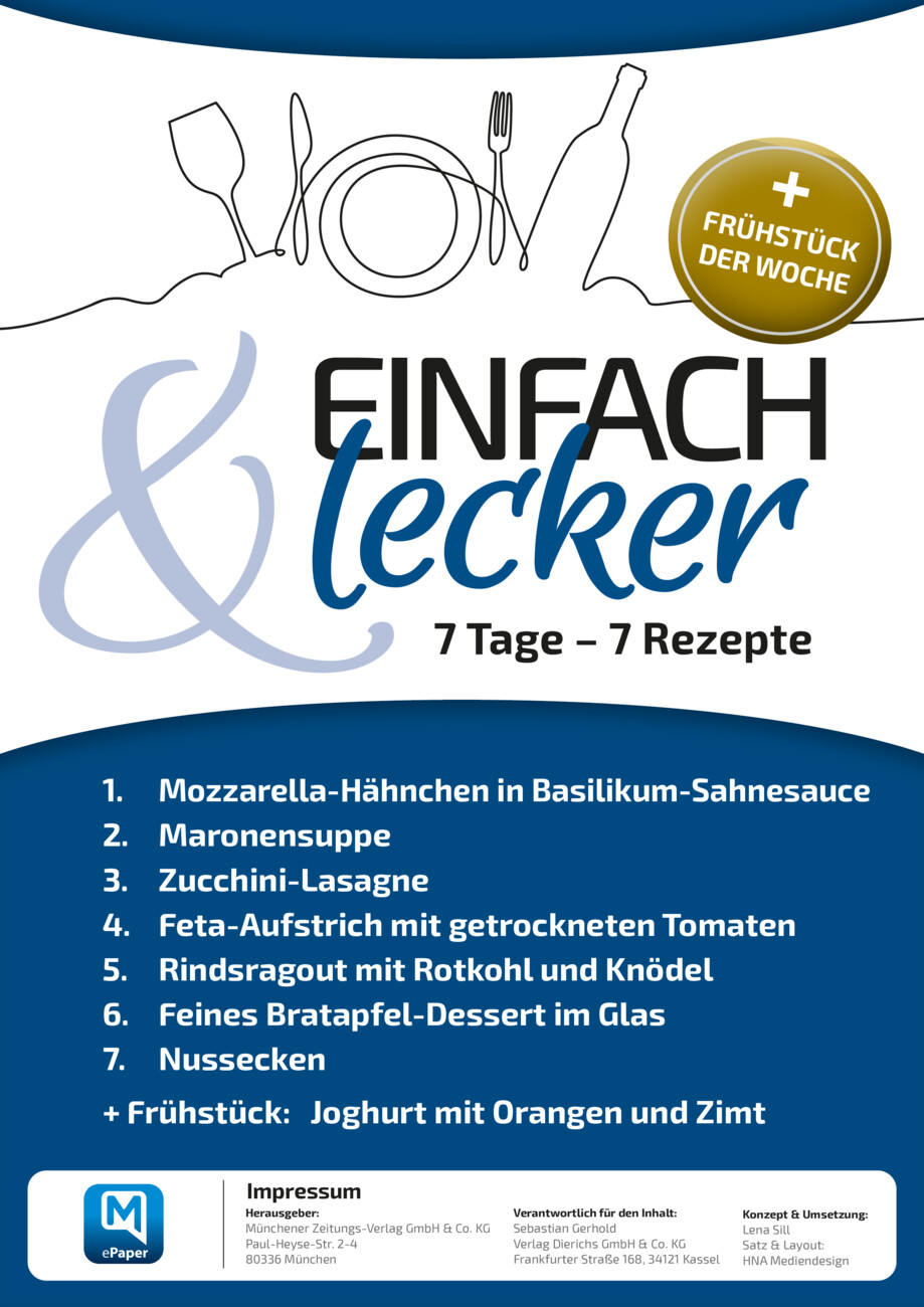 7 Tage – 7 Rezepte  vom Montag, 08.12.2025