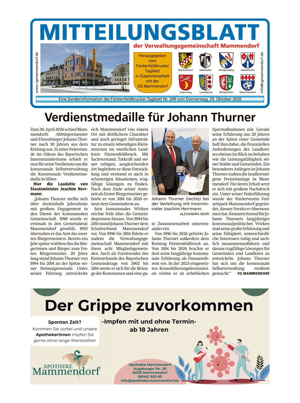Mitteilungsblatt Mammendorf vom Donnerstag, 29.10.2026