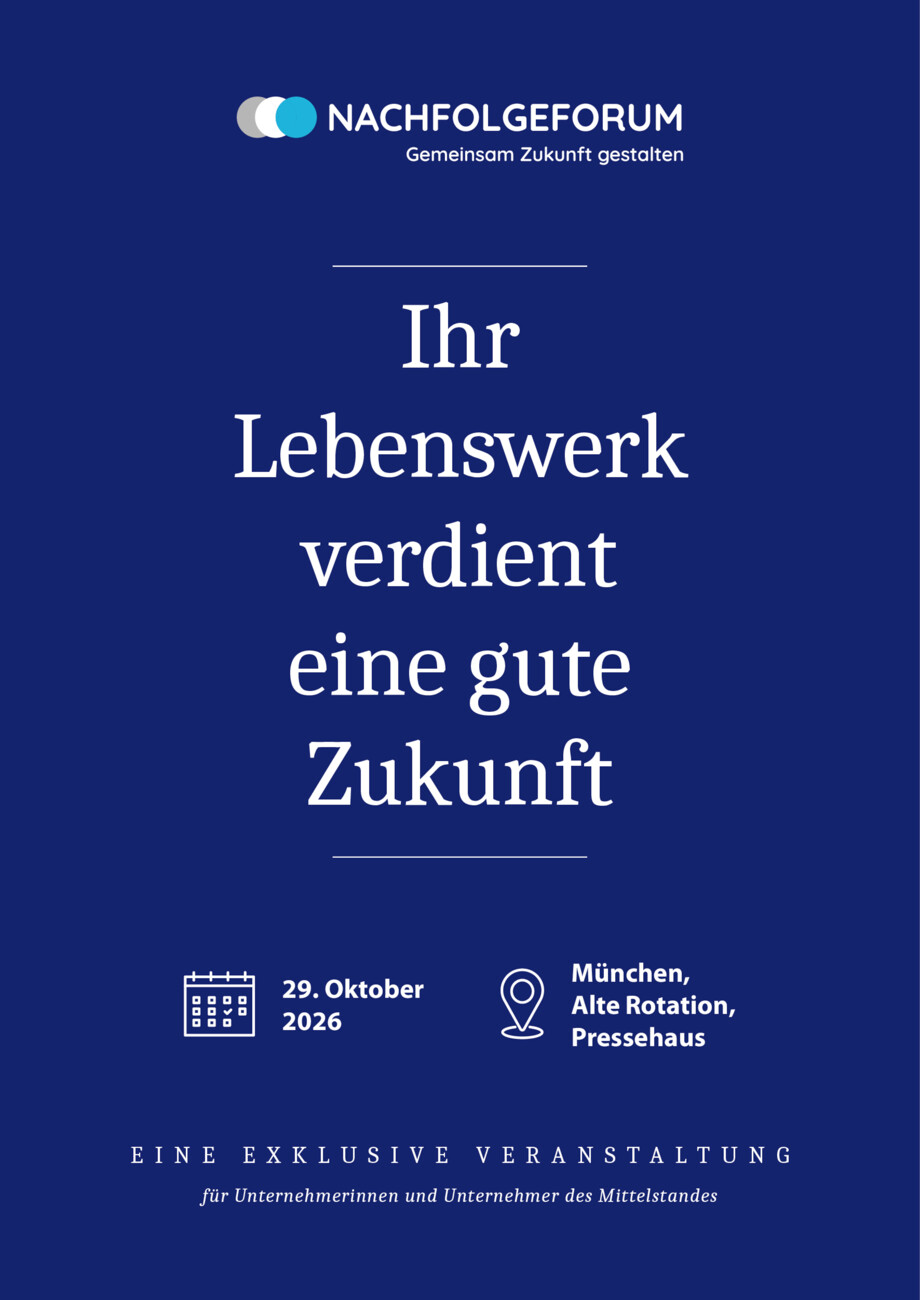 Einladung Nachfolgeforum Bayern vom Dienstag, 28.07.2026