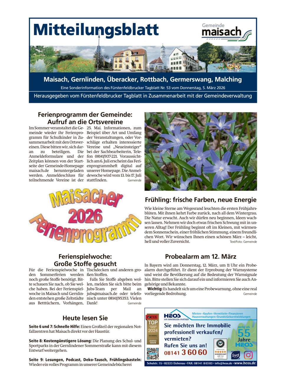 Mitteilungsblatt Maisach vom Donnerstag, 05.03.2026