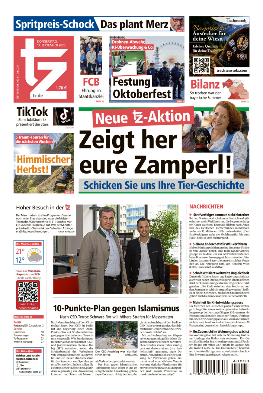 tz vom 17.09. vom Donnerstag, 17.09.2026