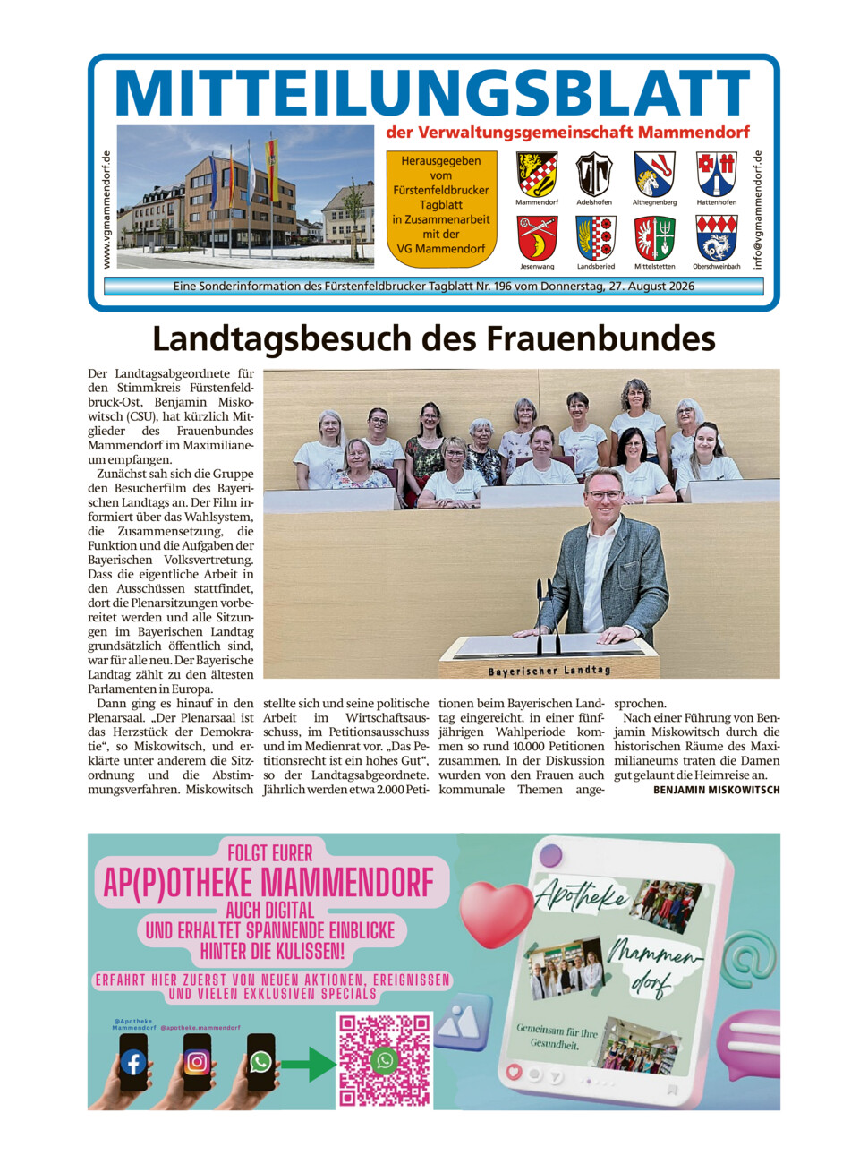 Mitteilungsblatt Mammendorf vom Donnerstag, 27.08.2026
