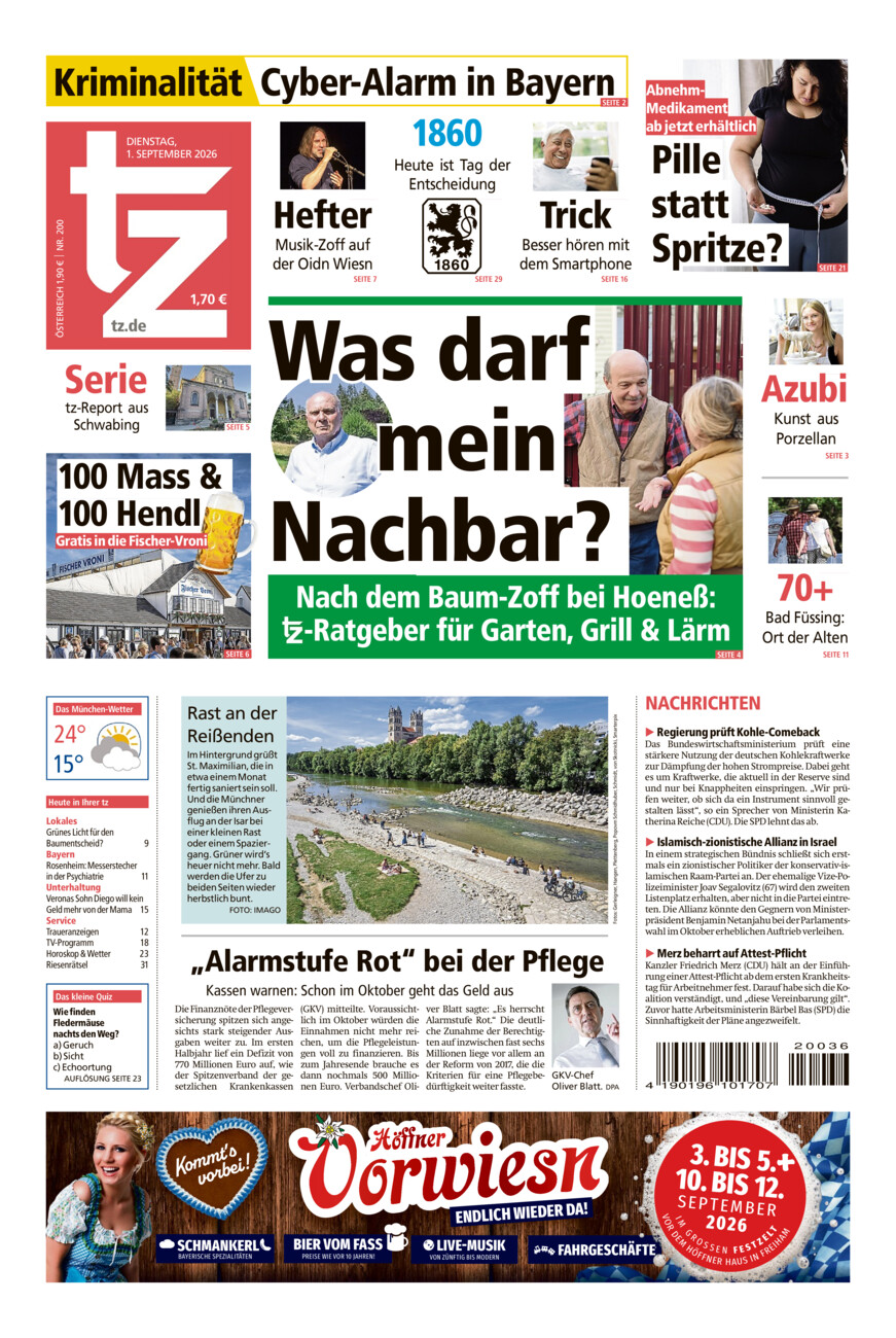 tz vom 01.09. vom Dienstag, 01.09.2026