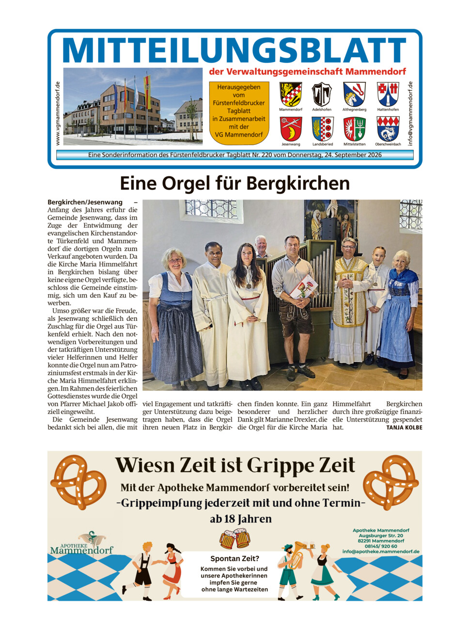 Mitteilungsblatt Mammendorf vom Donnerstag, 24.09.2026