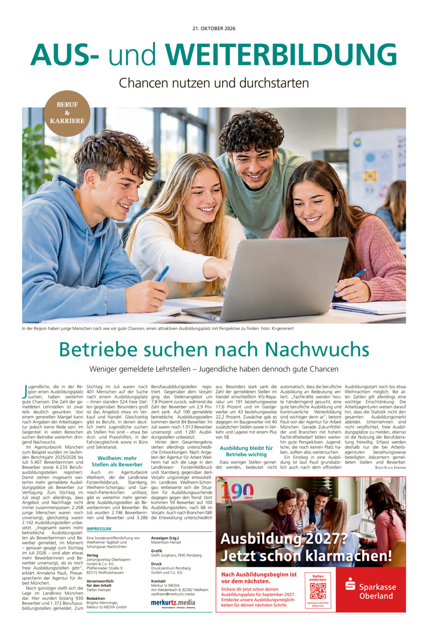 Aus- und Weiterbildung WM SOG vom Freitag, 23.10.2026