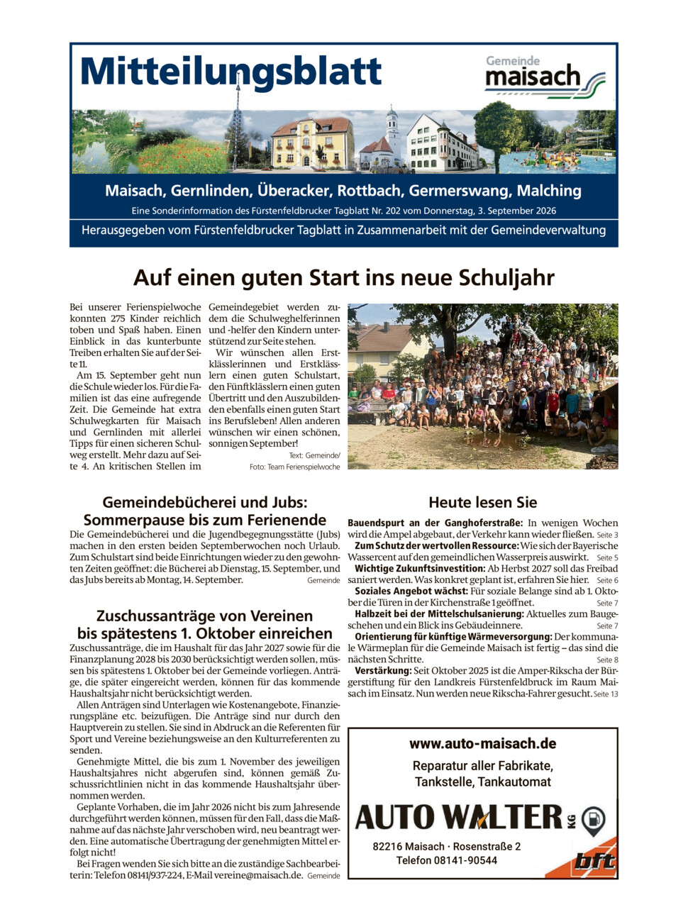 Mitteilungsblatt Maisach vom Donnerstag, 03.09.2026