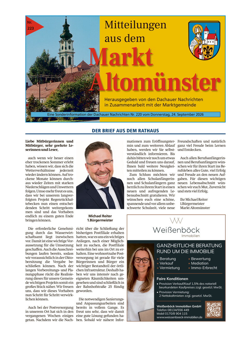 Mitteilungsblatt Altomünster vom Donnerstag, 24.09.2026