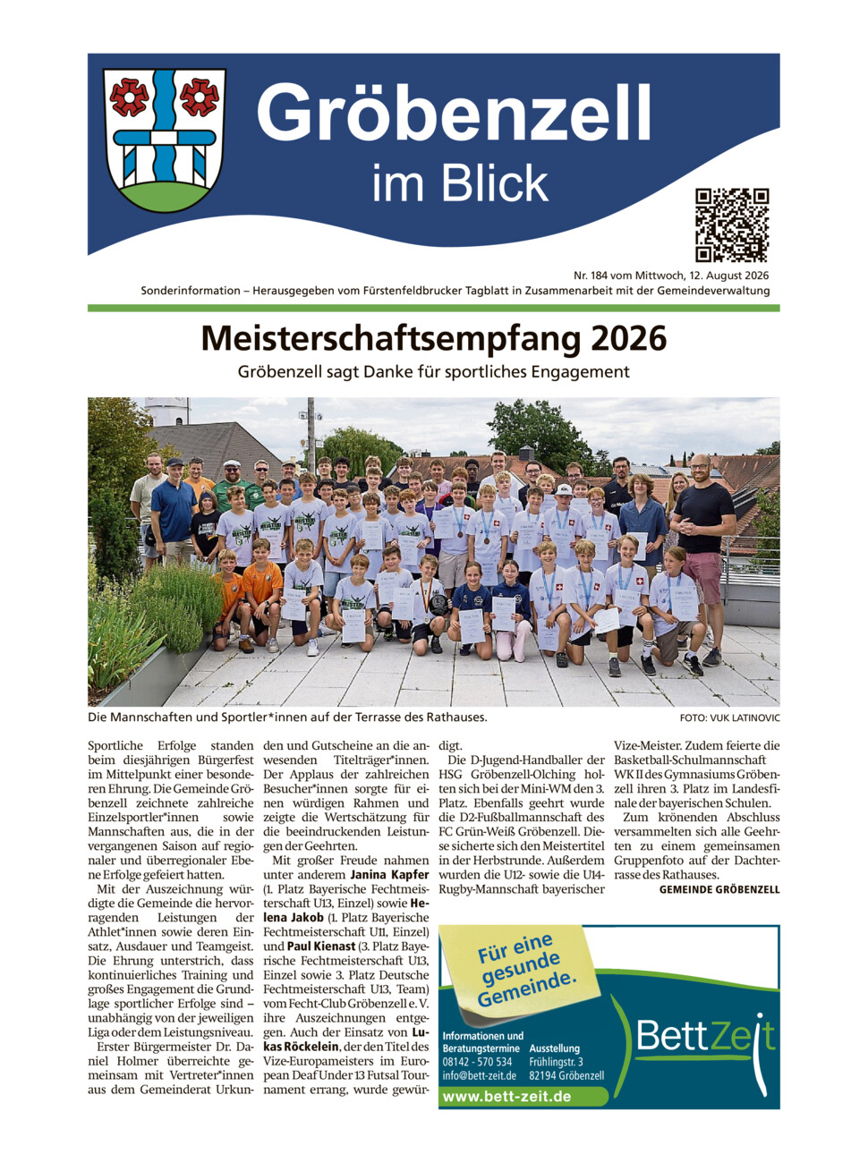 Mitteilungsblatt Gröbenzell vom Mittwoch, 12.08.2026
