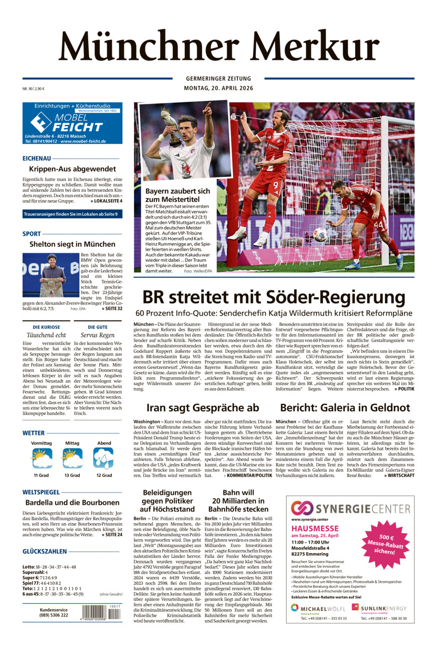 Germeringer Zeitung vom Montag, 20.04.2026
