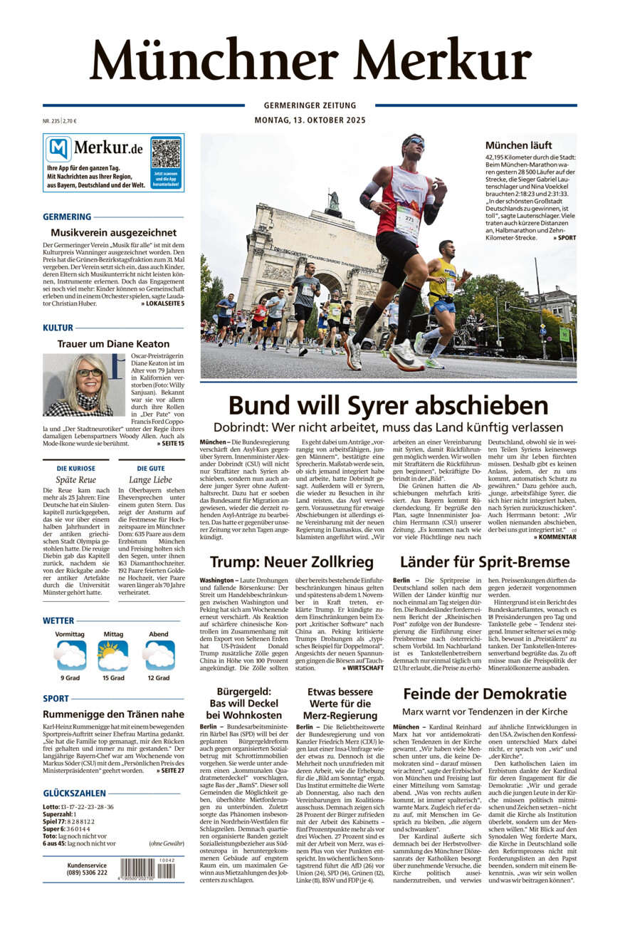 Germeringer Zeitung vom Montag, 13.10.2025