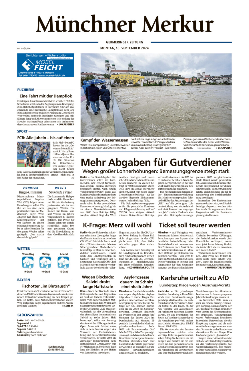 Germeringer Zeitung vom Montag, 16.09.2024