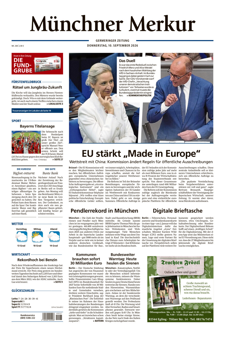Germeringer Zeitung vom Donnerstag, 10.09.2026