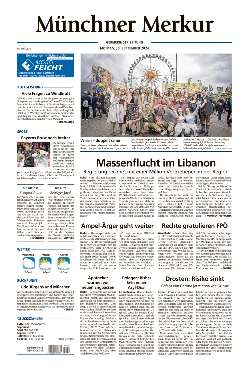 Germeringer Zeitung vom Montag, 30.09.2024