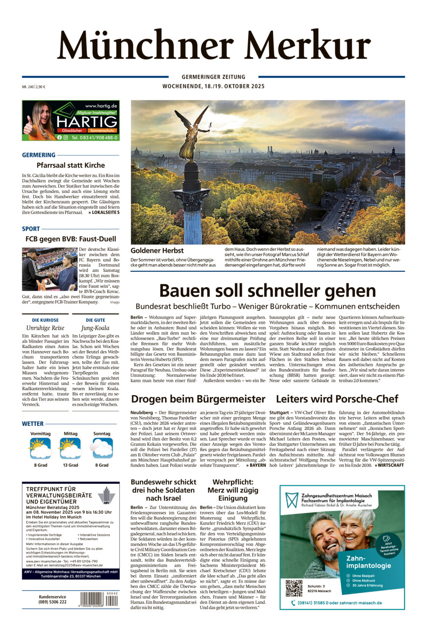 Germeringer Zeitung vom Samstag, 18.10.2025