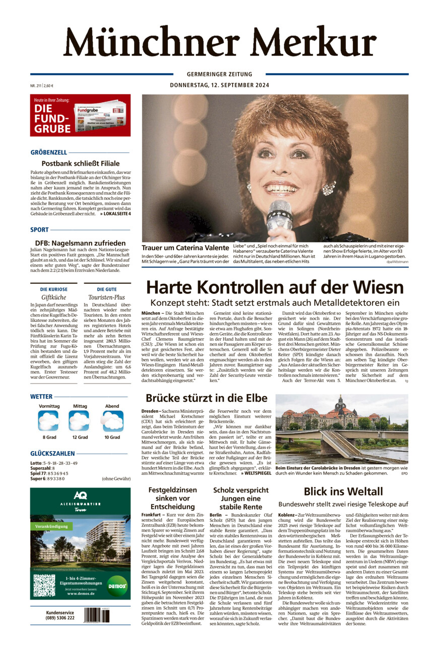 Germeringer Zeitung vom Donnerstag, 12.09.2024