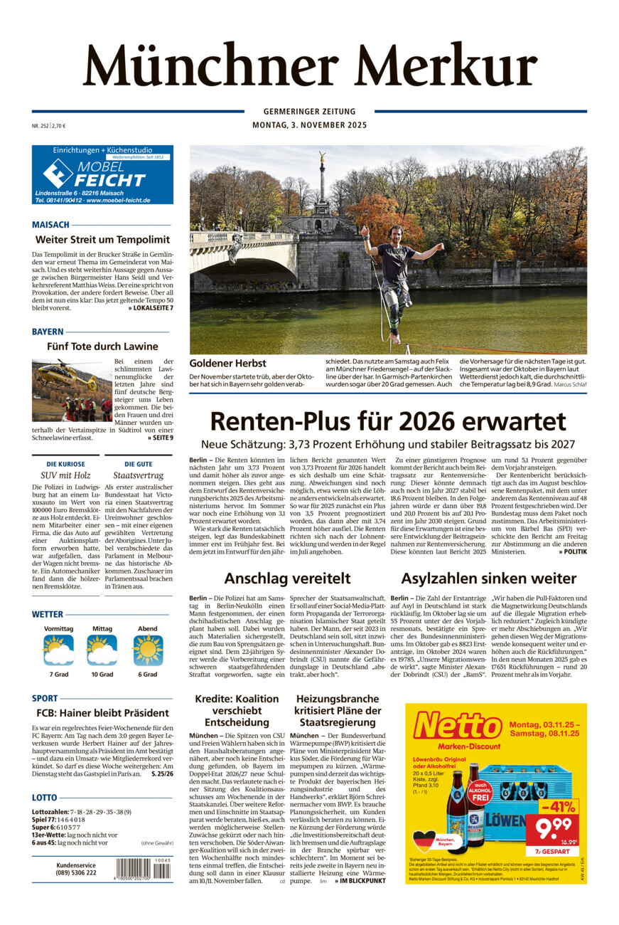 Germeringer Zeitung vom Montag, 03.11.2025