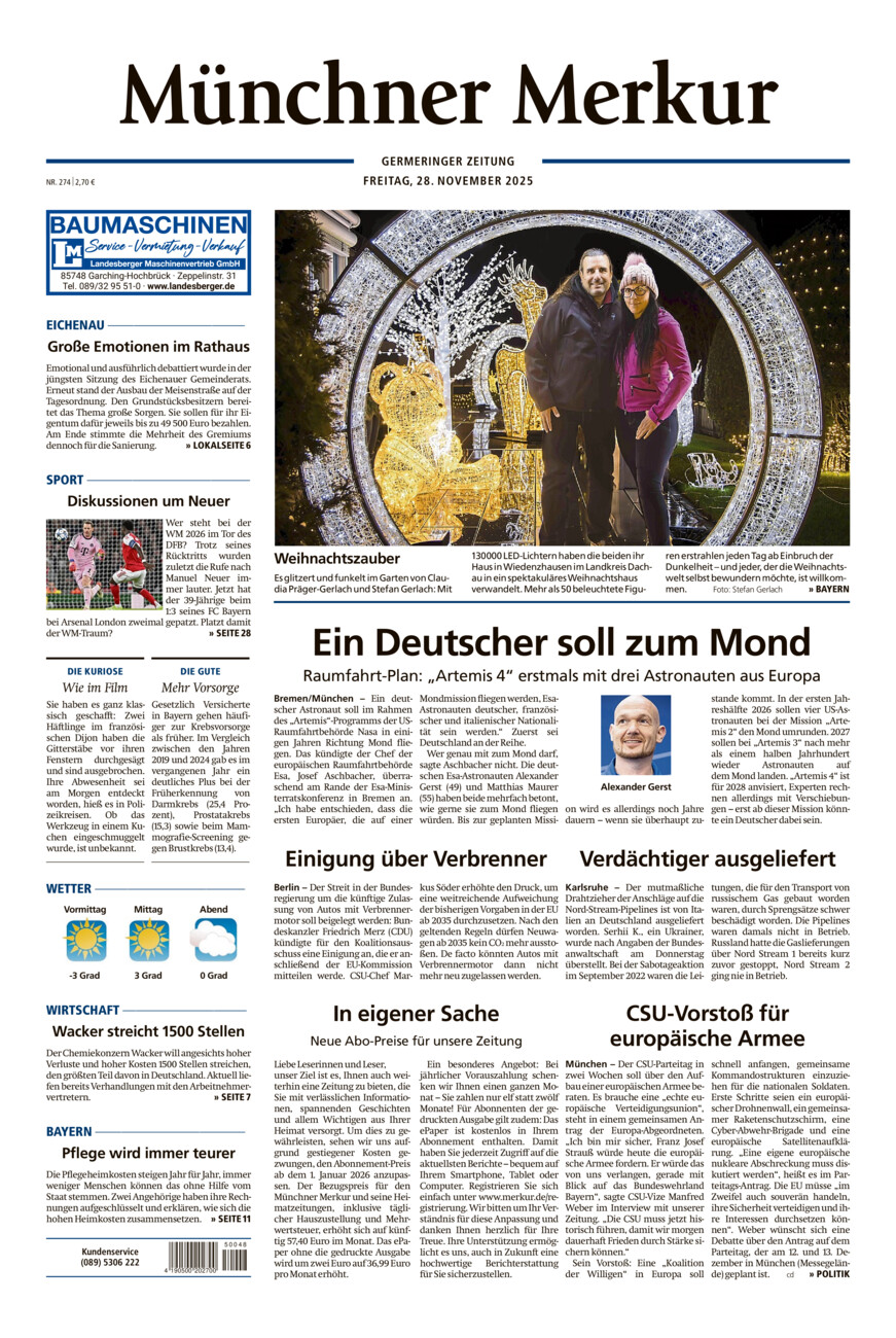 Germeringer Zeitung vom Freitag, 28.11.2025