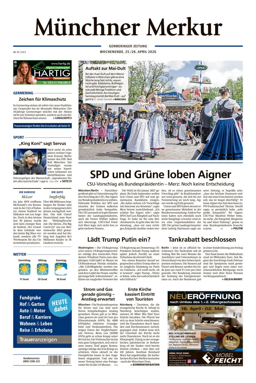Germeringer Zeitung vom Samstag, 25.04.2026