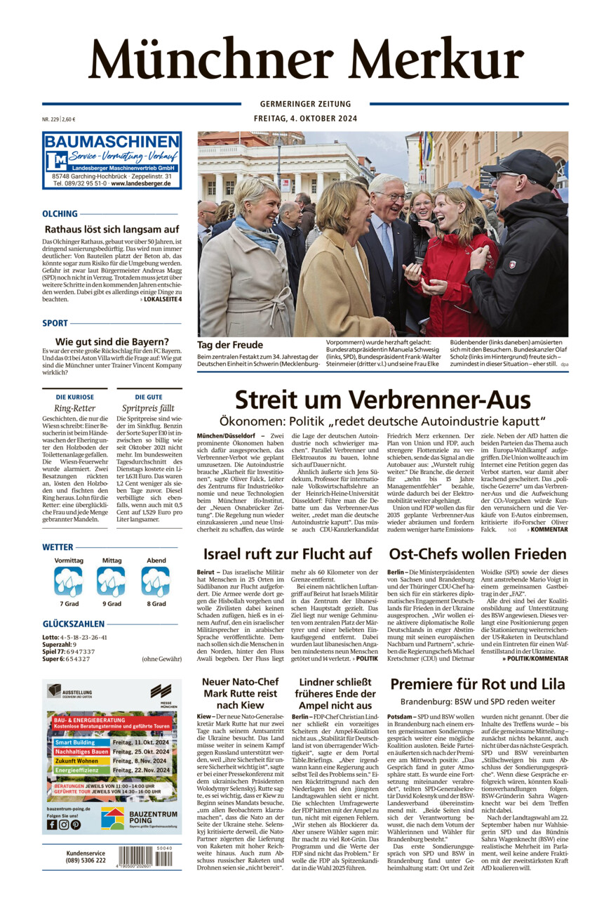 Germeringer Zeitung vom Freitag, 04.10.2024