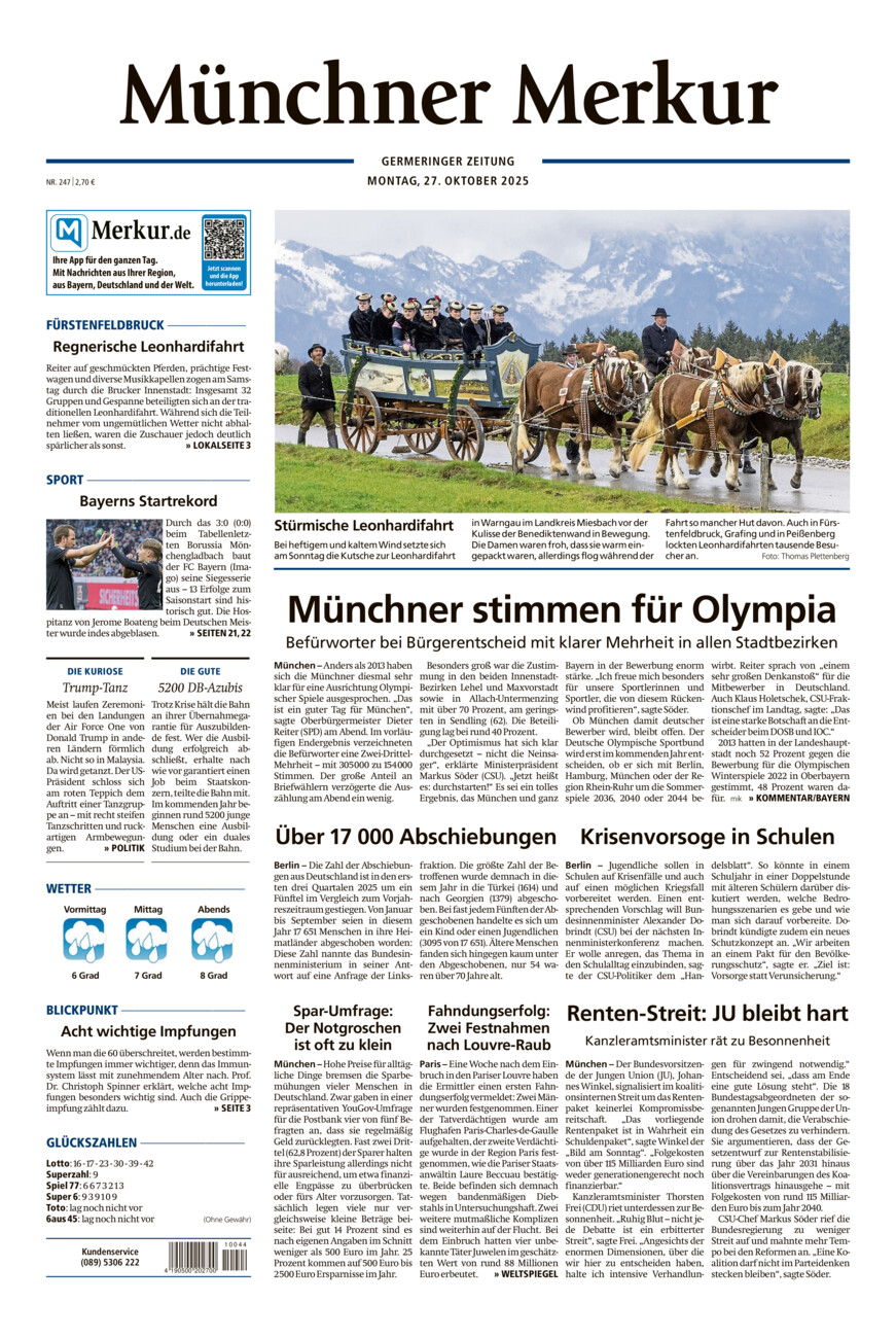 Germeringer Zeitung vom Montag, 27.10.2025