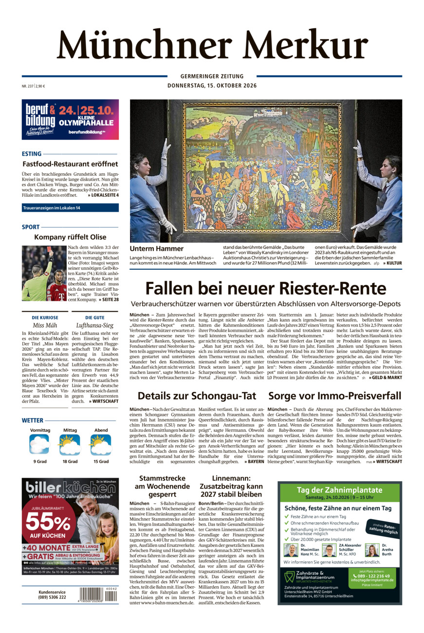 Germeringer Zeitung vom Donnerstag, 15.10.2026