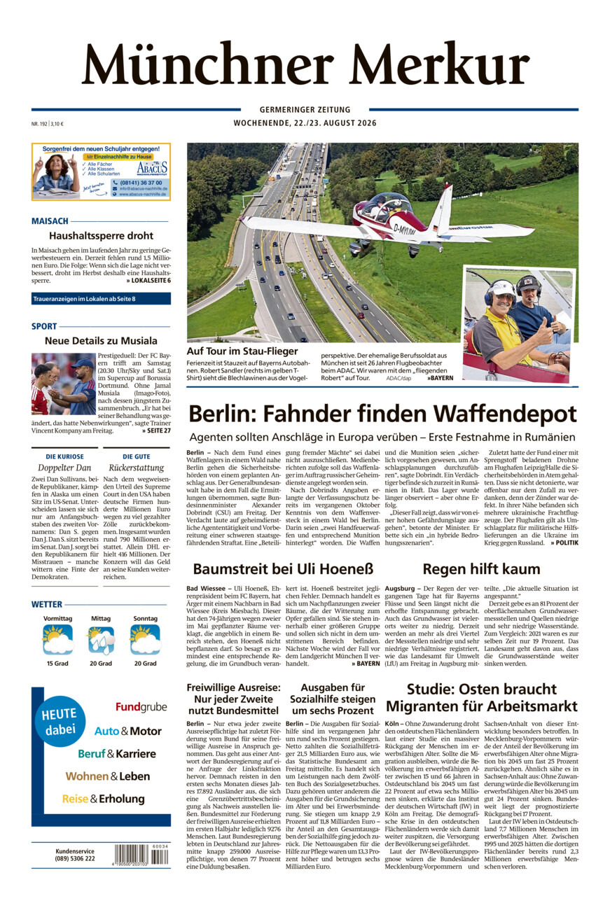 Germeringer Zeitung vom Samstag, 22.08.2026