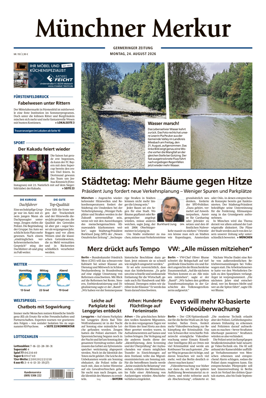 Germeringer Zeitung vom Montag, 24.08.2026