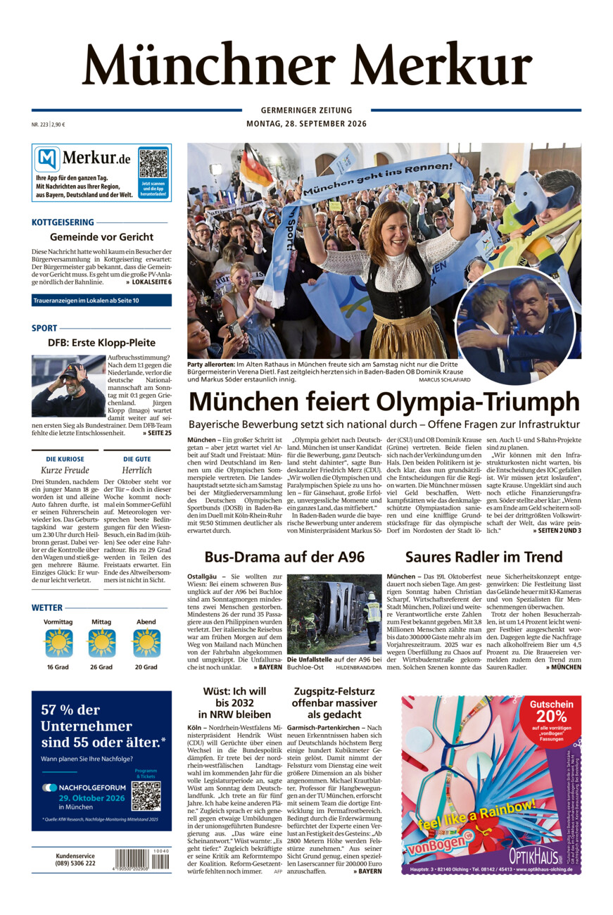 Germeringer Zeitung vom Montag, 28.09.2026
