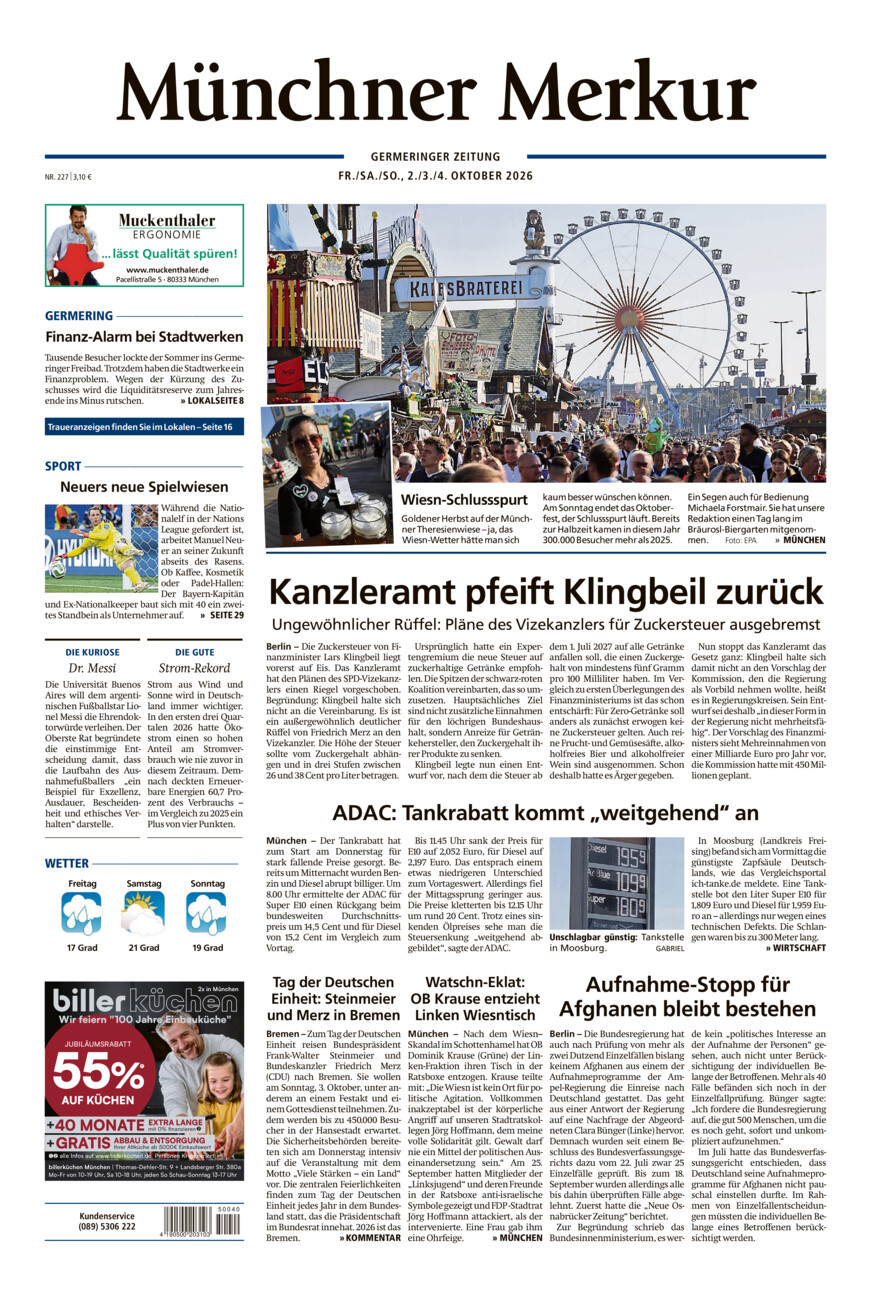 Germeringer Zeitung vom Freitag, 02.10.2026