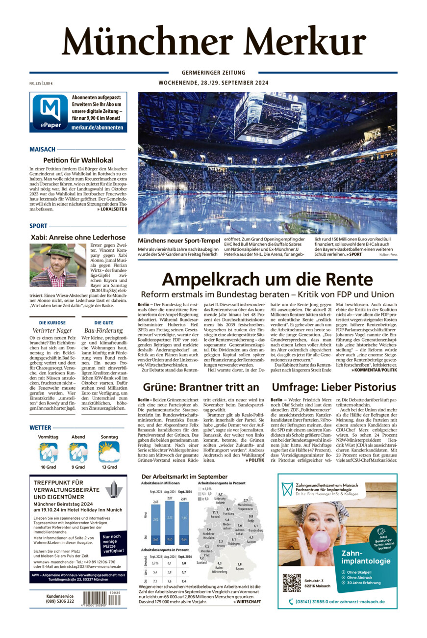 Germeringer Zeitung vom Samstag, 28.09.2024