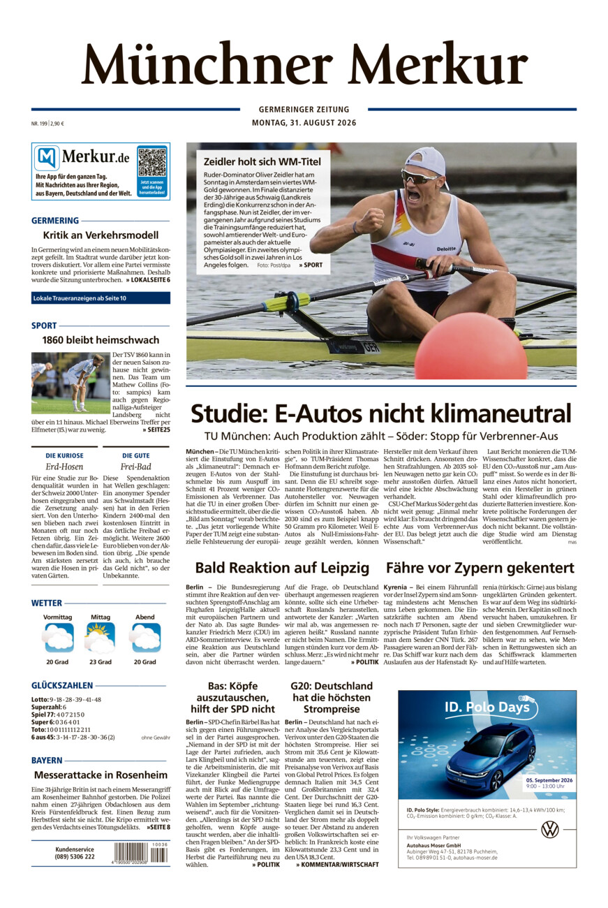 Germeringer Zeitung vom Montag, 31.08.2026