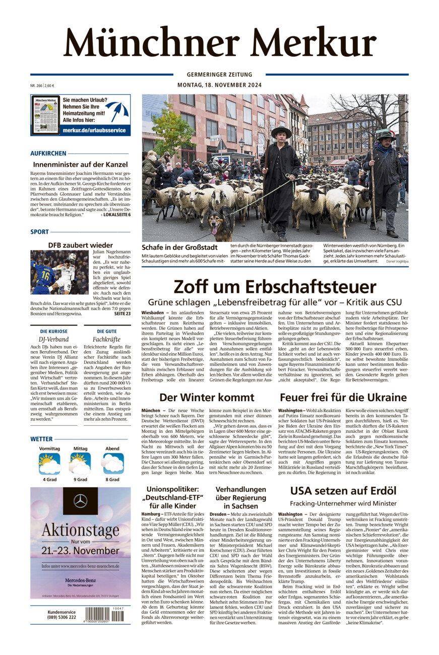 Germeringer Zeitung vom Montag, 18.11.2024