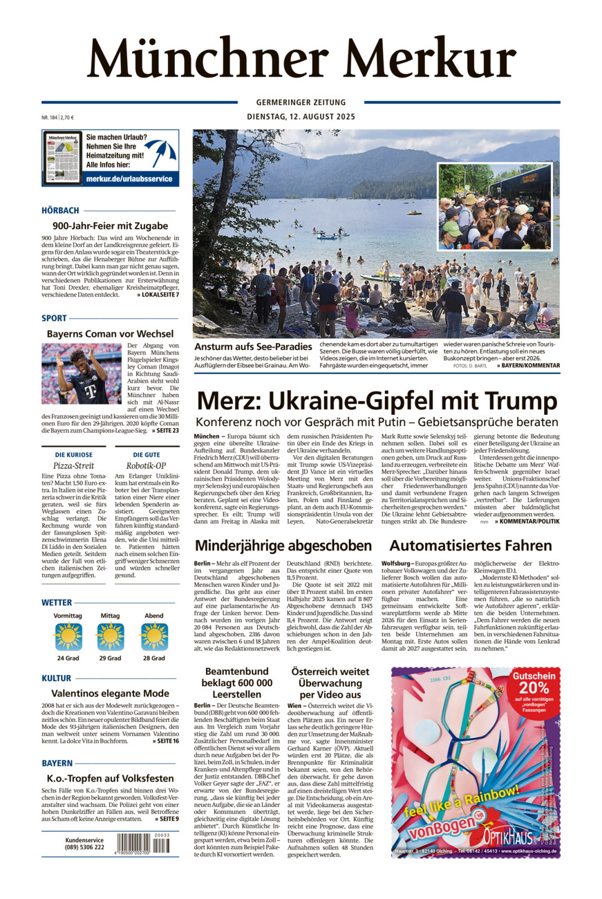 Germeringer Zeitung vom Dienstag, 12.08.2025