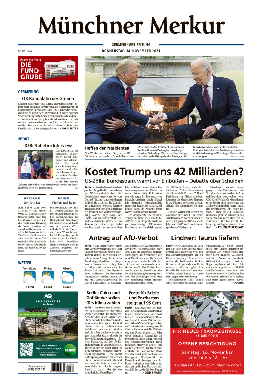 Germeringer Zeitung vom Donnerstag, 14.11.2024