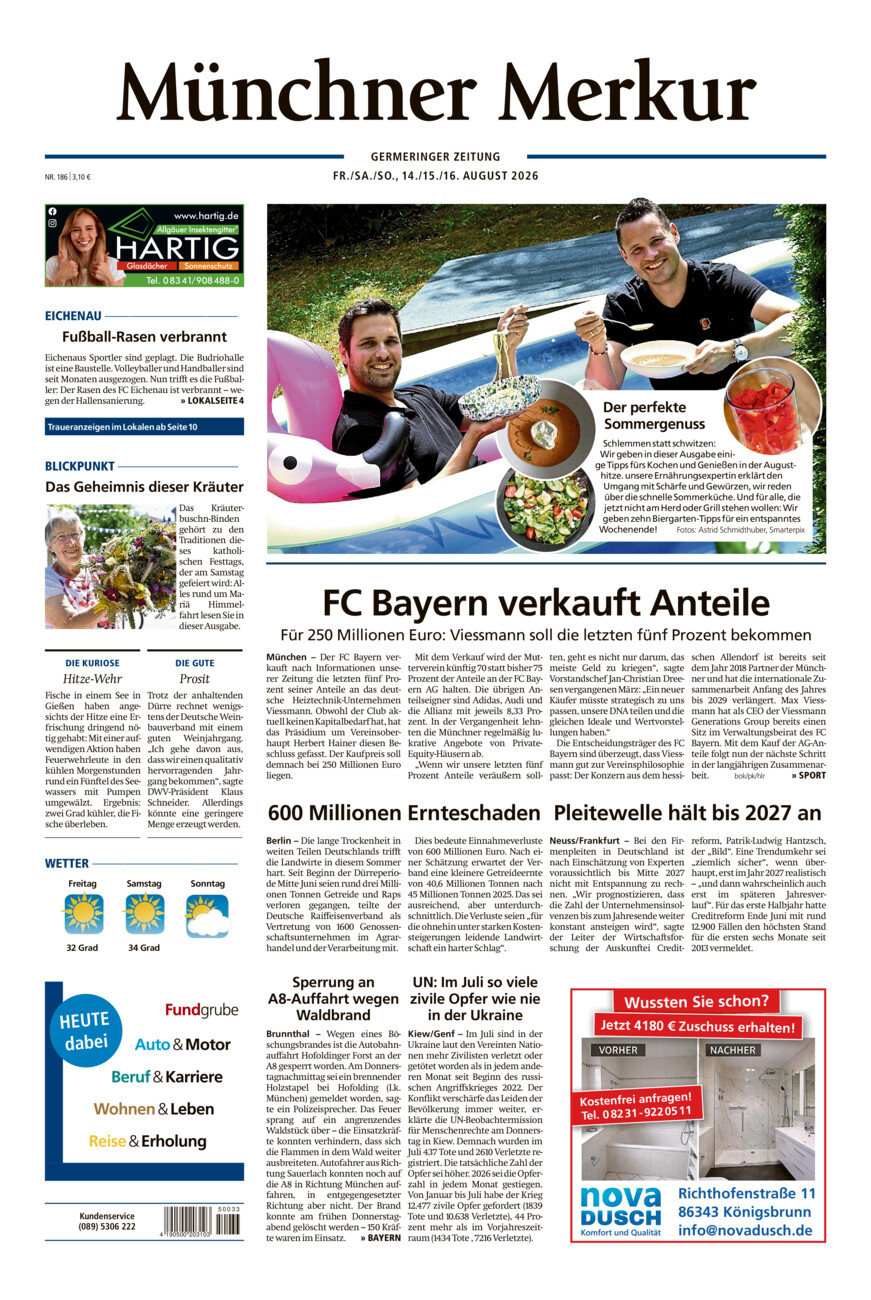 Germeringer Zeitung vom Freitag, 14.08.2026