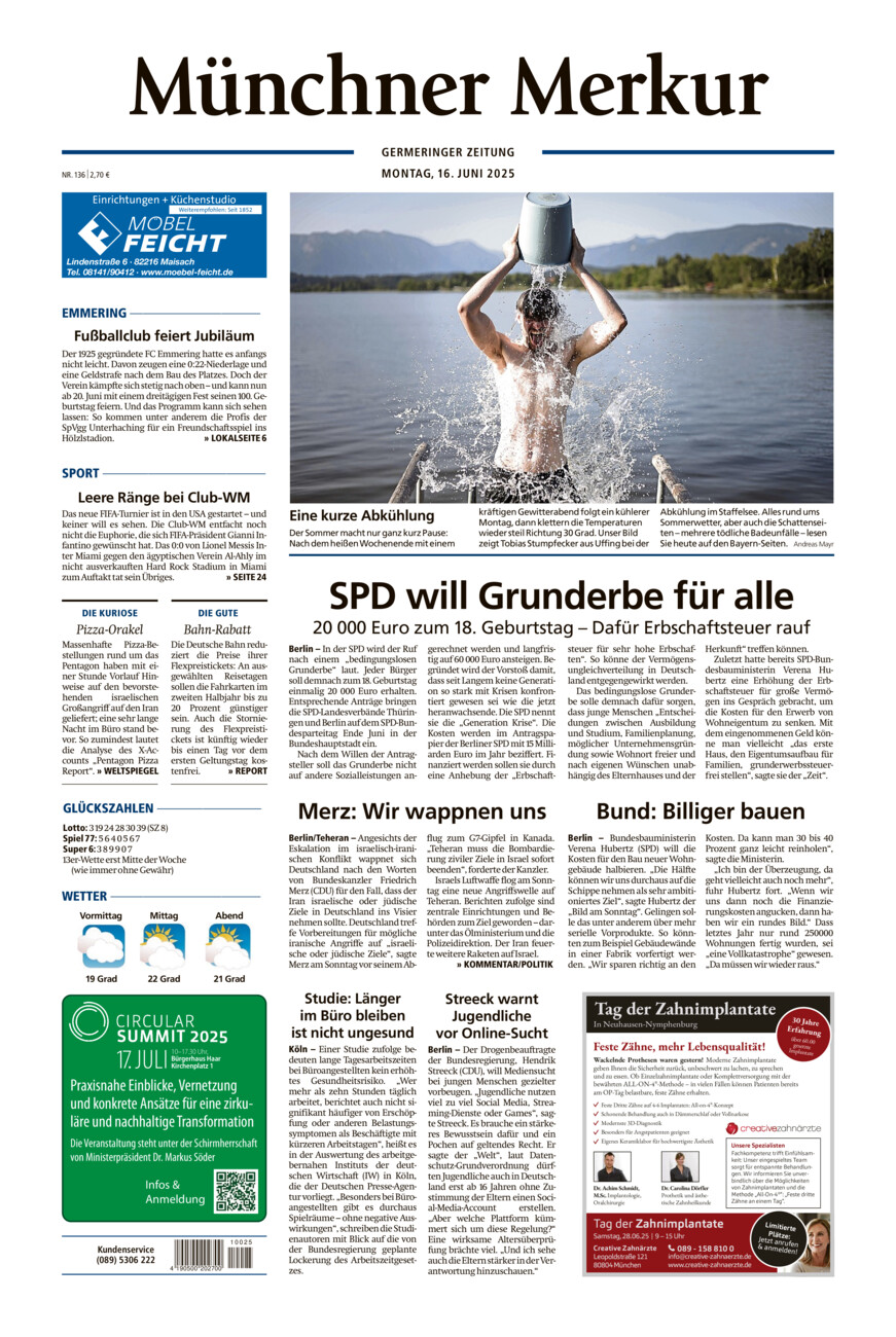Germeringer Zeitung vom Montag, 16.06.2025