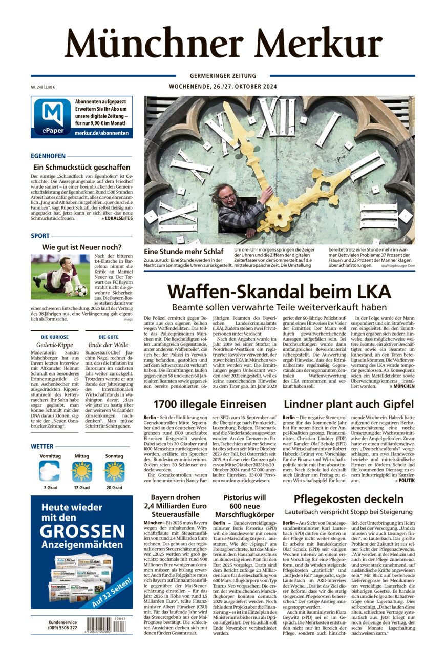 Germeringer Zeitung vom Samstag, 26.10.2024