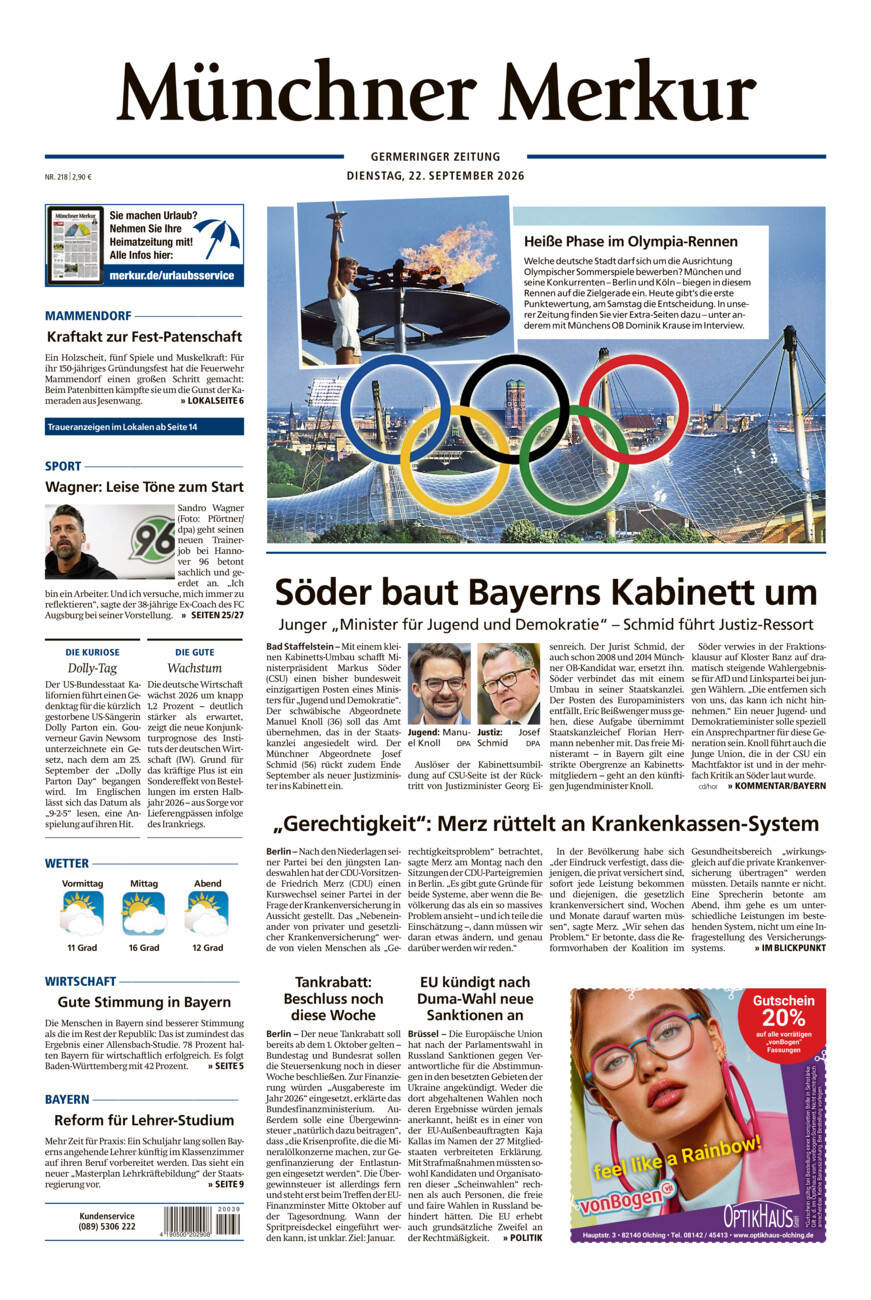 Germeringer Zeitung vom Dienstag, 22.09.2026