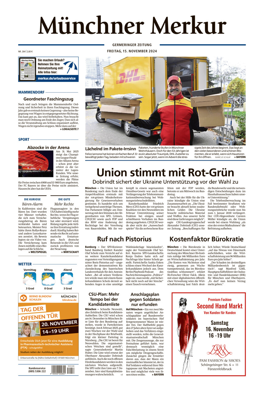 Germeringer Zeitung vom Freitag, 15.11.2024