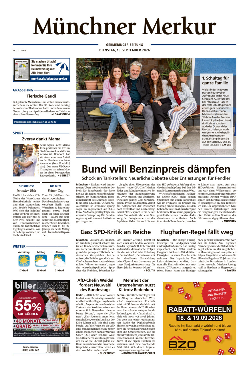 Germeringer Zeitung vom Dienstag, 15.09.2026