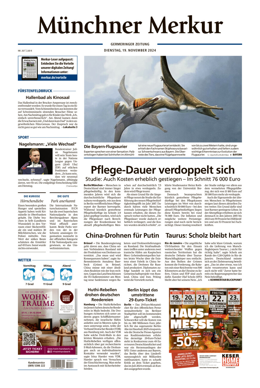 Germeringer Zeitung vom Dienstag, 19.11.2024