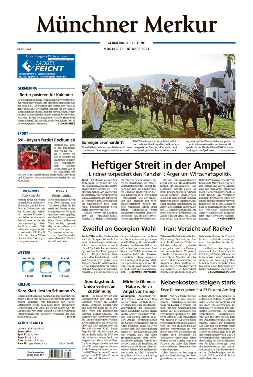 Germeringer Zeitung vom Montag, 28.10.2024