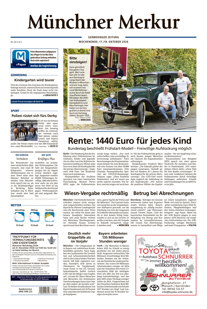 Germeringer Zeitung vom Samstag, 17.10.2026