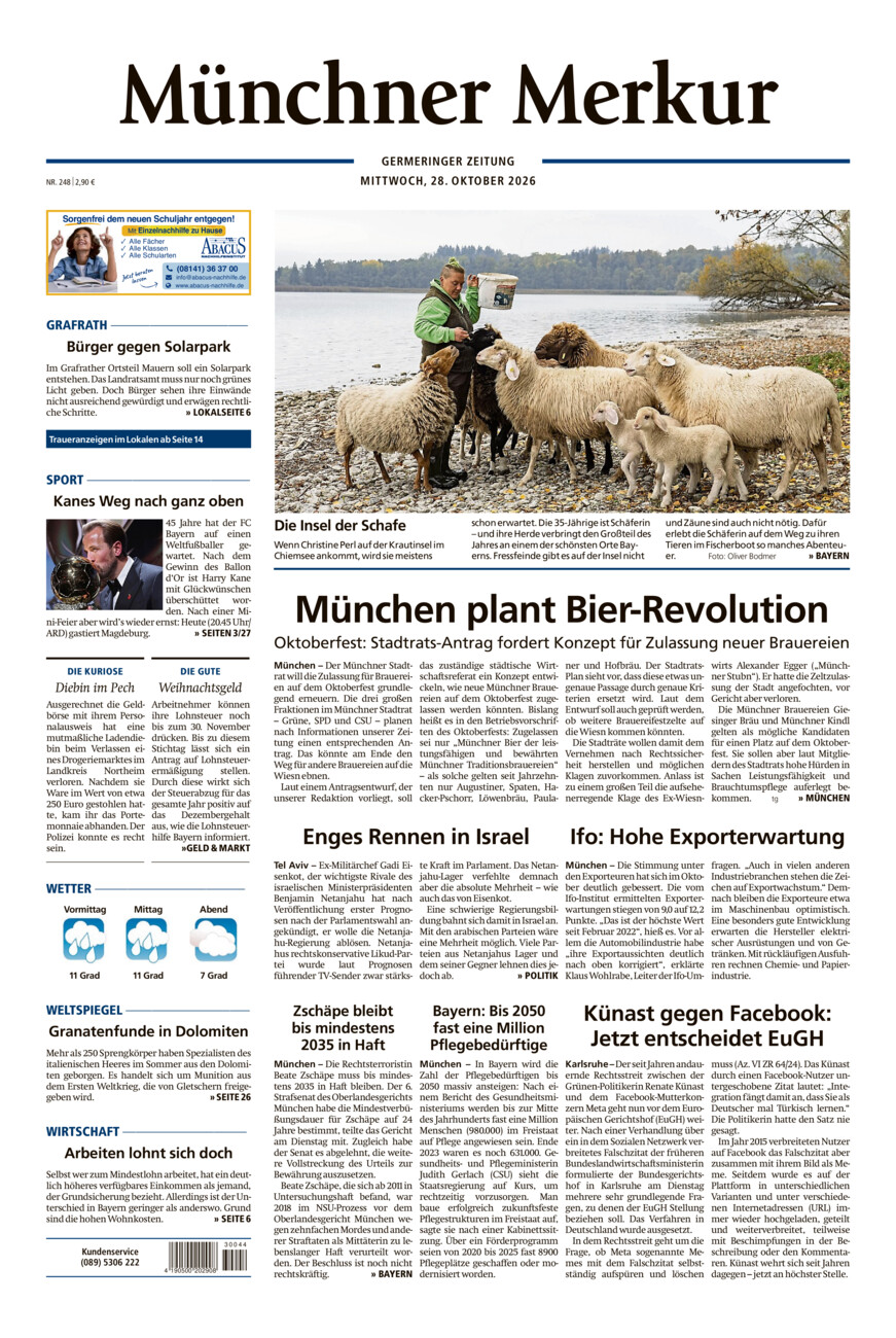Germeringer Zeitung vom Mittwoch, 28.10.2026