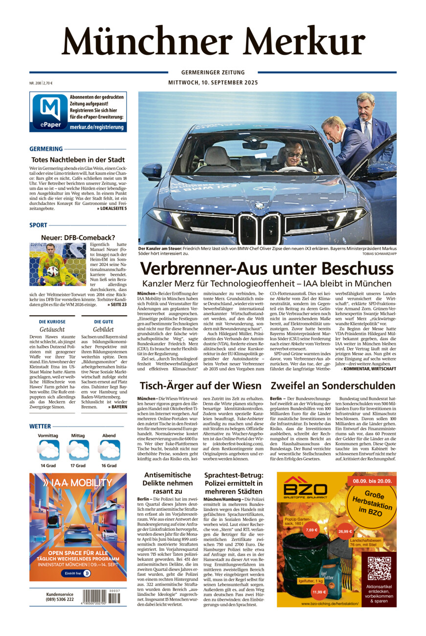 Germeringer Zeitung vom Mittwoch, 10.09.2025